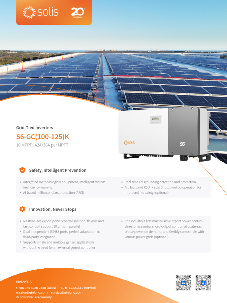 Solis 150 kW Inverter Datasheet | PDF | Power Inverter | Electrical Grid