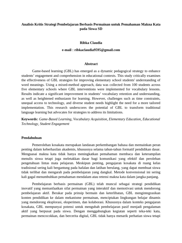 Ribka Claudia 20237470095 Semantics Article | PDF