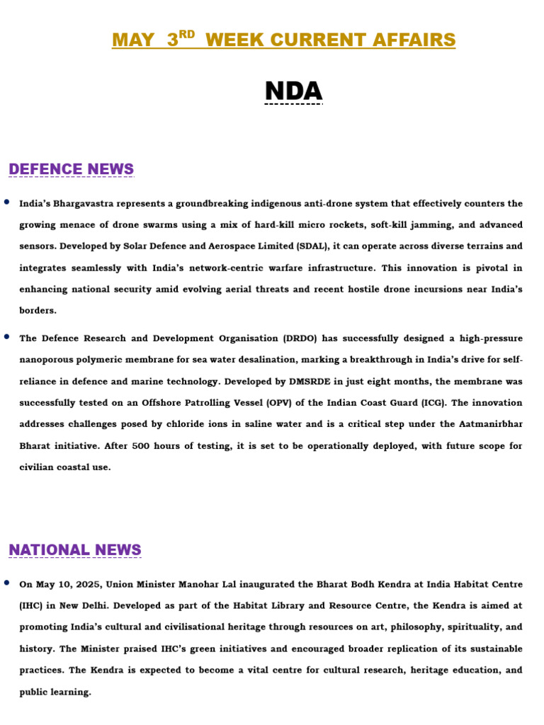 May 2025 Current Affairs Summary | PDF | Rice | Banks