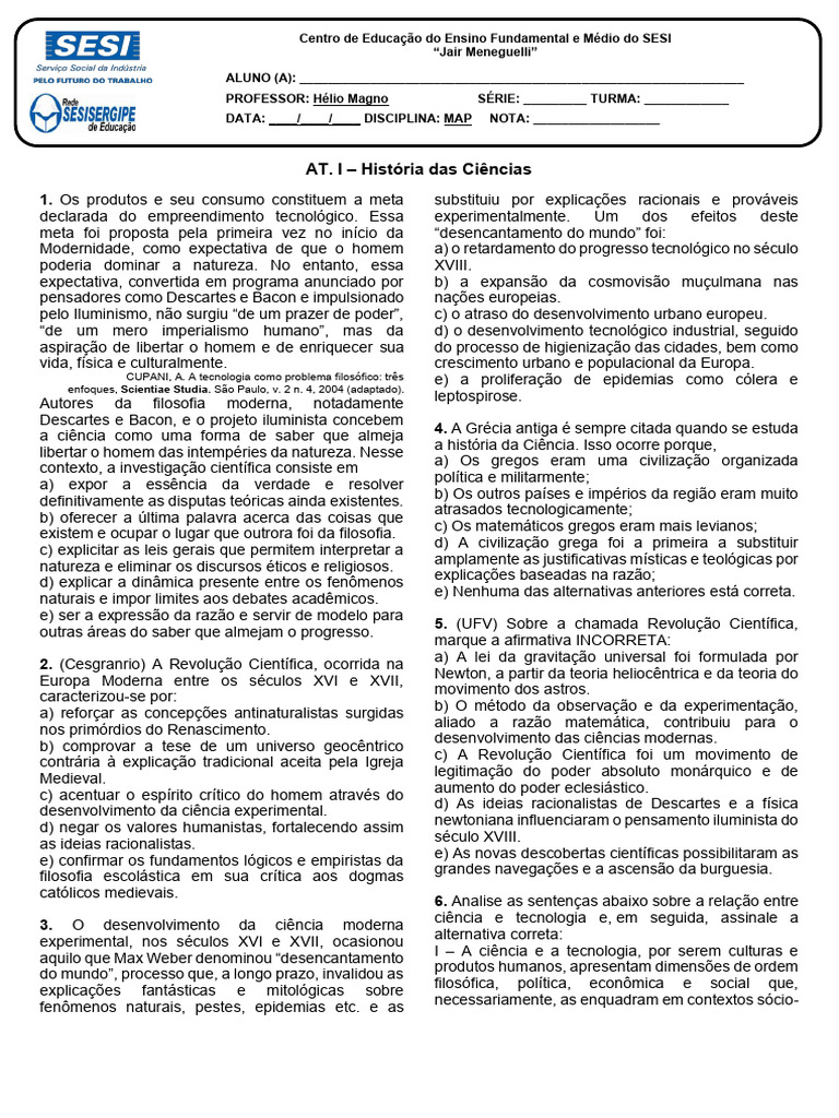 História da Ciência e Filosofia Moderna | PDF | Science | Método científico