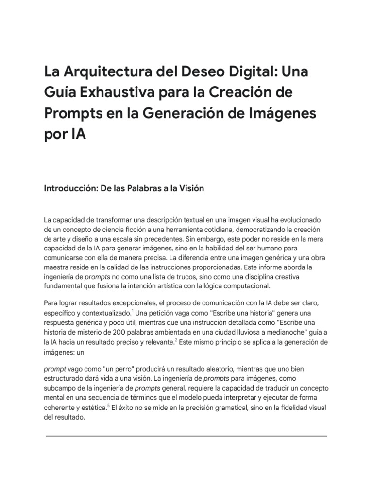 Creación de Prompts para Imágenes IA | PDF | Inteligencia artificial ...