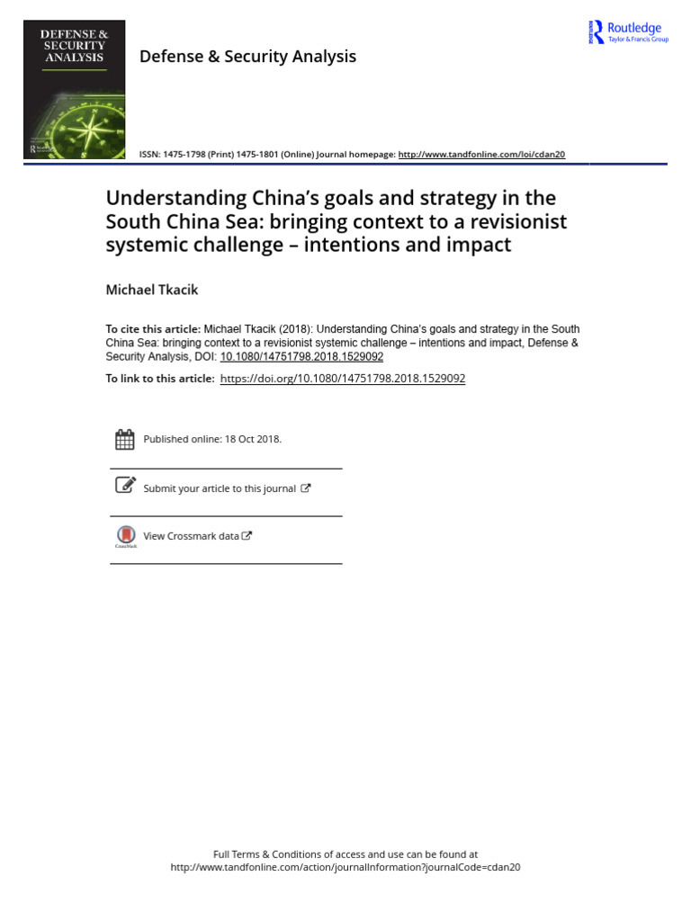 China's Strategy in the South China Sea | PDF