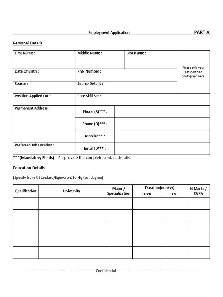 Employment Application Pdf