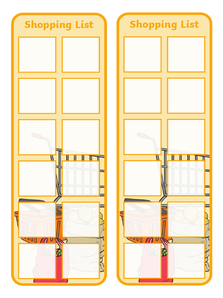 T A 189 Shopping Lists and Food Cards Ver 4 | PDF