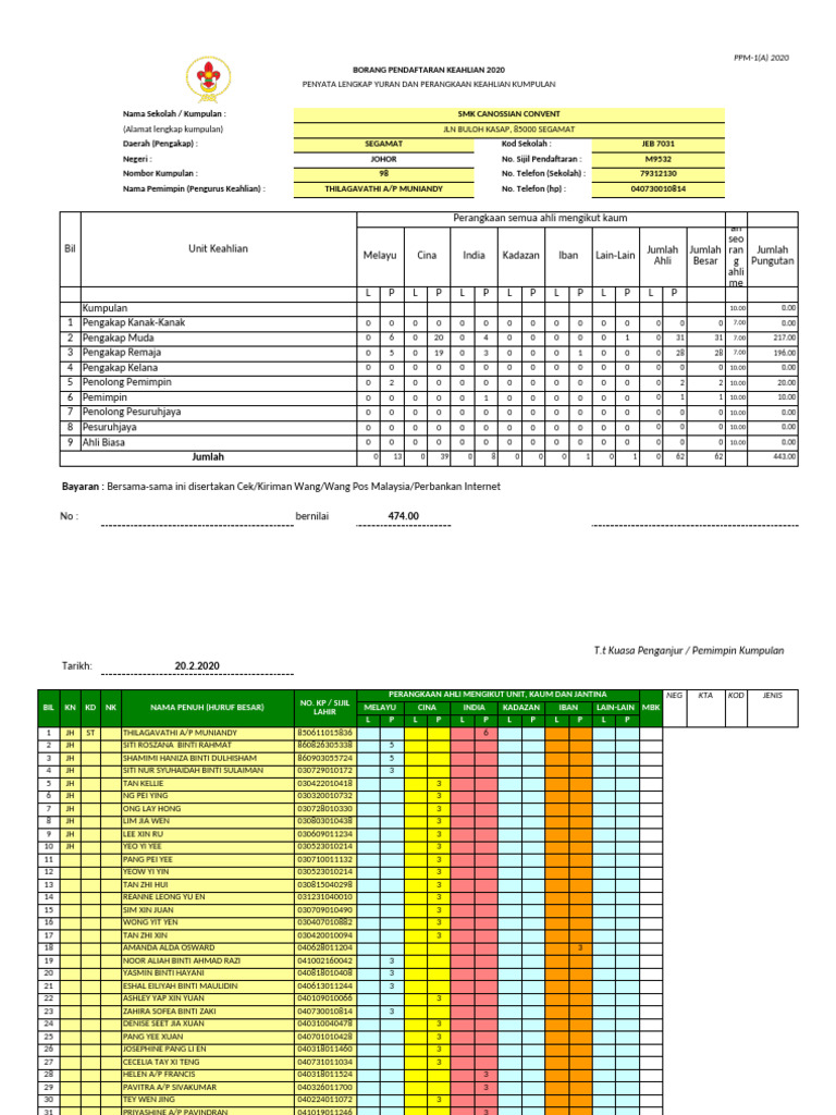 PENGAKAP - Borang Pendaftaran | PDF
