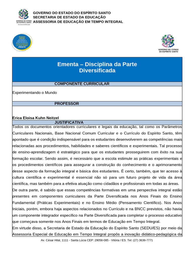 Experimentando o Mundo no Ensino Fundamental | PDF | Tempo | Números