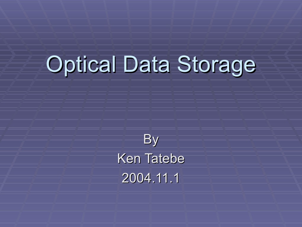Optical Data Storage Tatebe | PDF | Compact Disc | Dvd