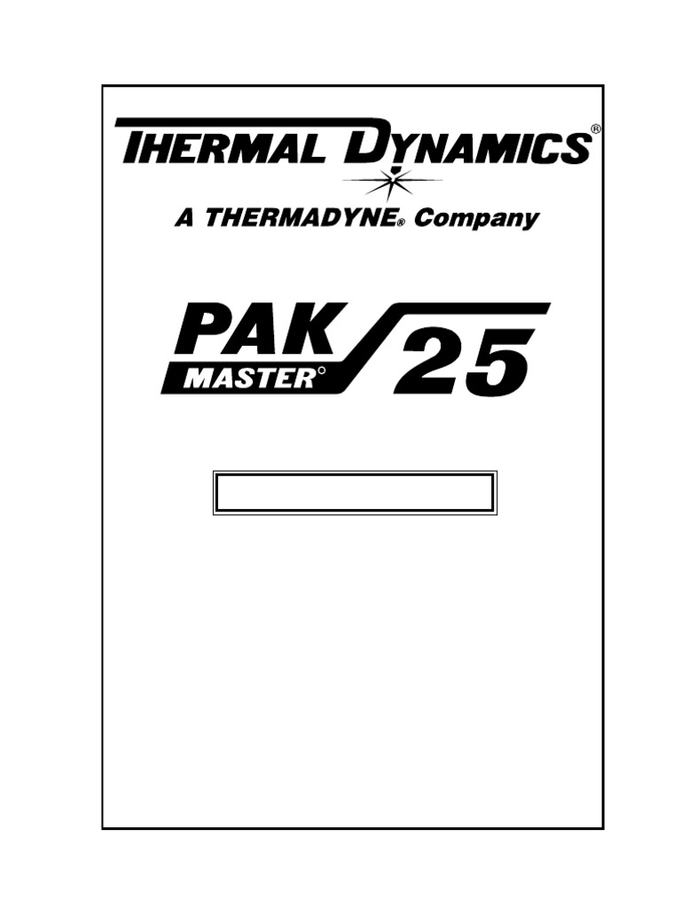 Pak Master 25 Plasma Cutting Manual | PDF | Welding | Construction