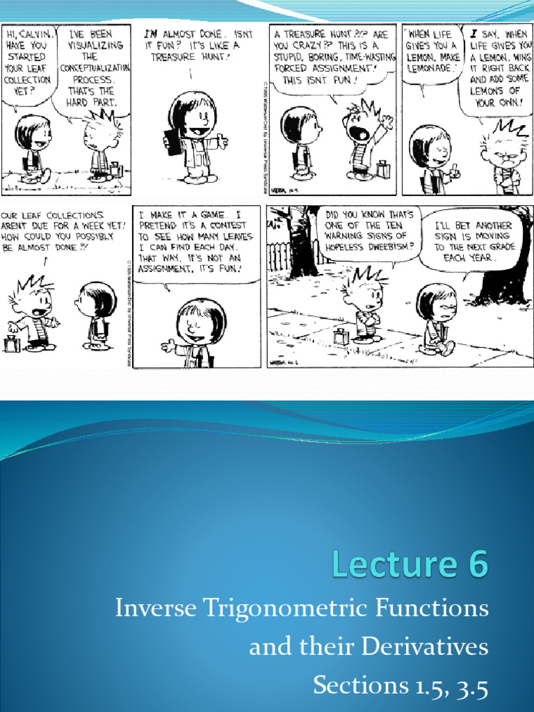 Inverse Trigonometric Functions Overview | PDF | Trigonometric ...