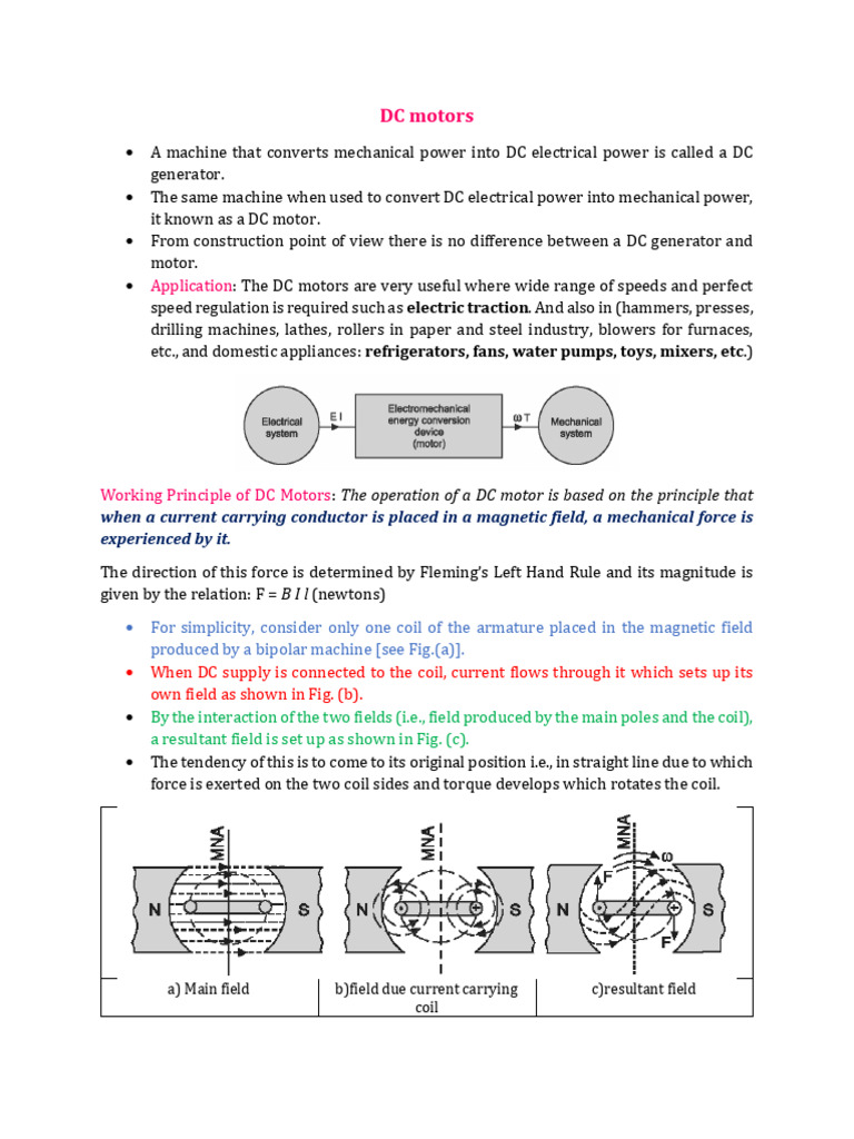 Understanding DC Motors and Their Principles | PDF | Electric Motor ...