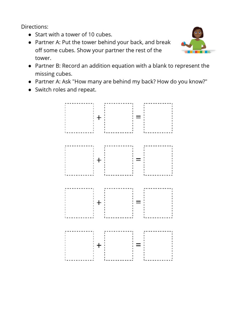 Cube Addition Activity Guide | PDF