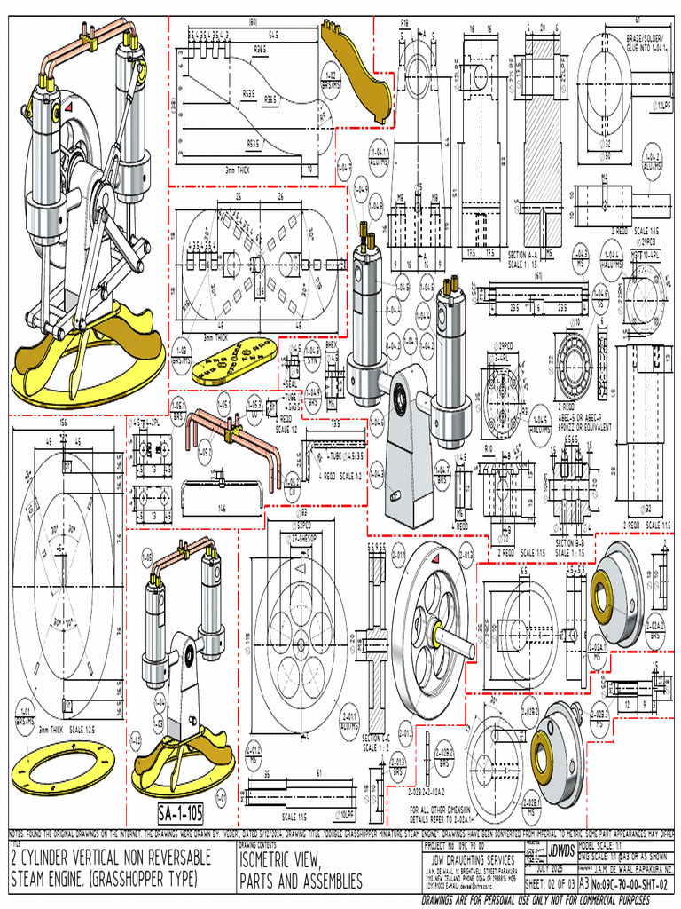 Grasshopper Miniature Steam Engine Plans | PDF