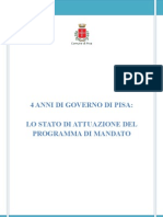 4 Anni Di Governo Di Pisa: Lo Stato Di Attuazione Del Programma Di Mandato