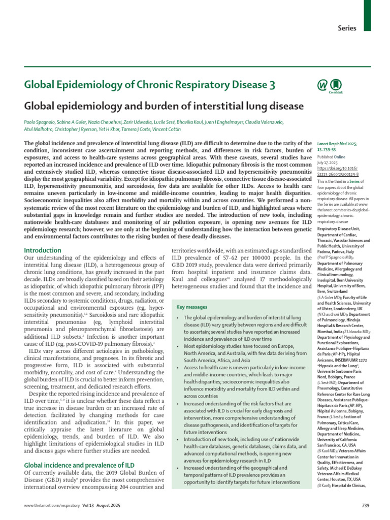 Global Burden of Interstitial Lung Disease | PDF | Epidemiology ...