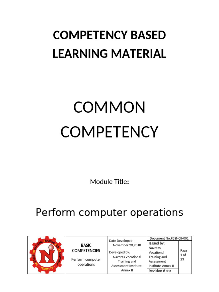 Computer Operations Training Module | PDF | Computing