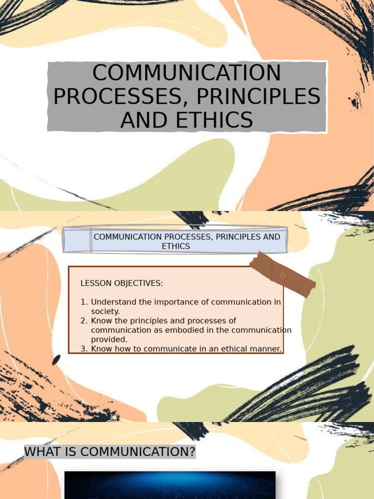 Chapter 1 Communication Processes Principles and Ethics | PDF ...