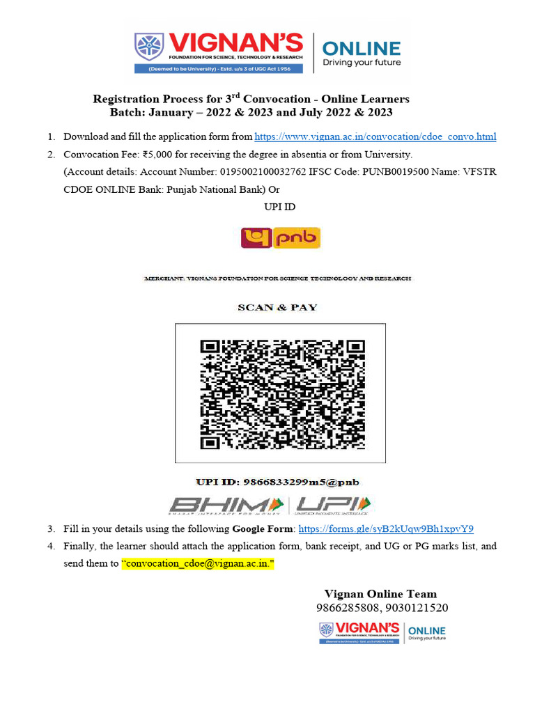 3rd Convocation Registration Guide for Online Learners | PDF