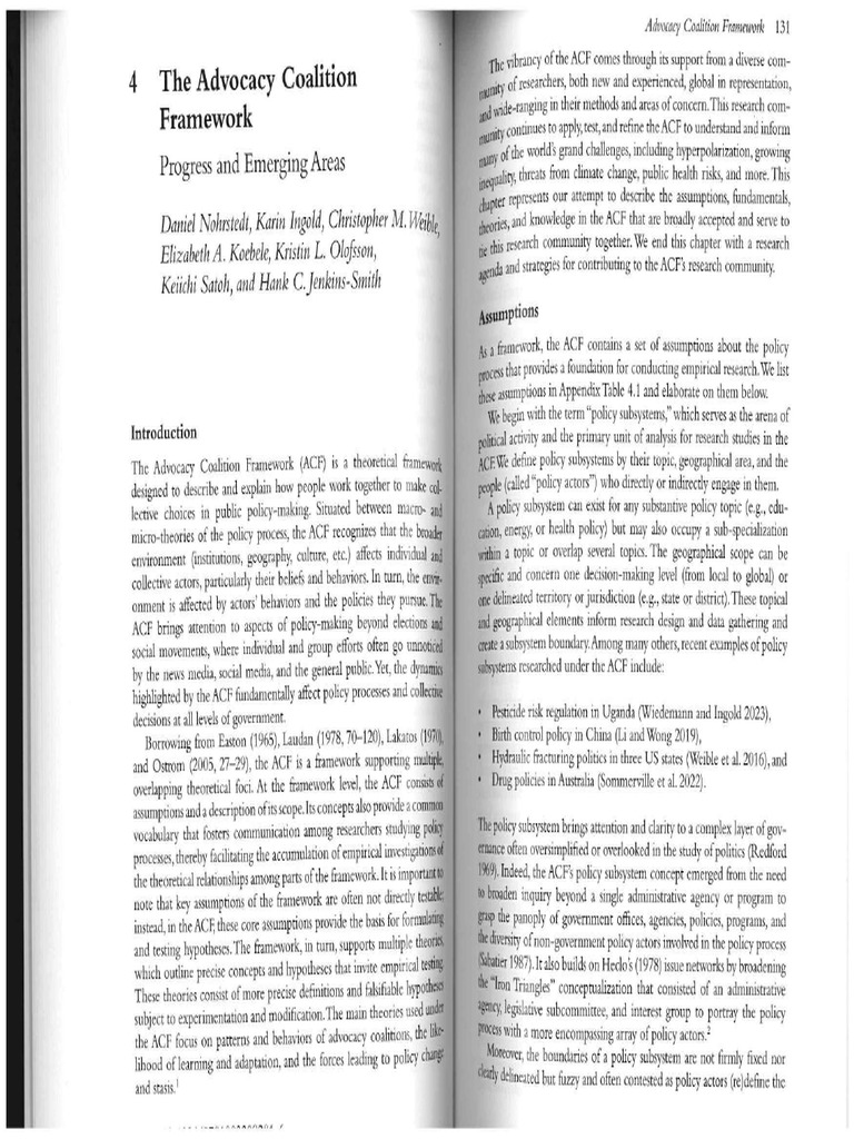 Weible - Theories of Public Policy Process - 4 Ed. - Advocacy ...