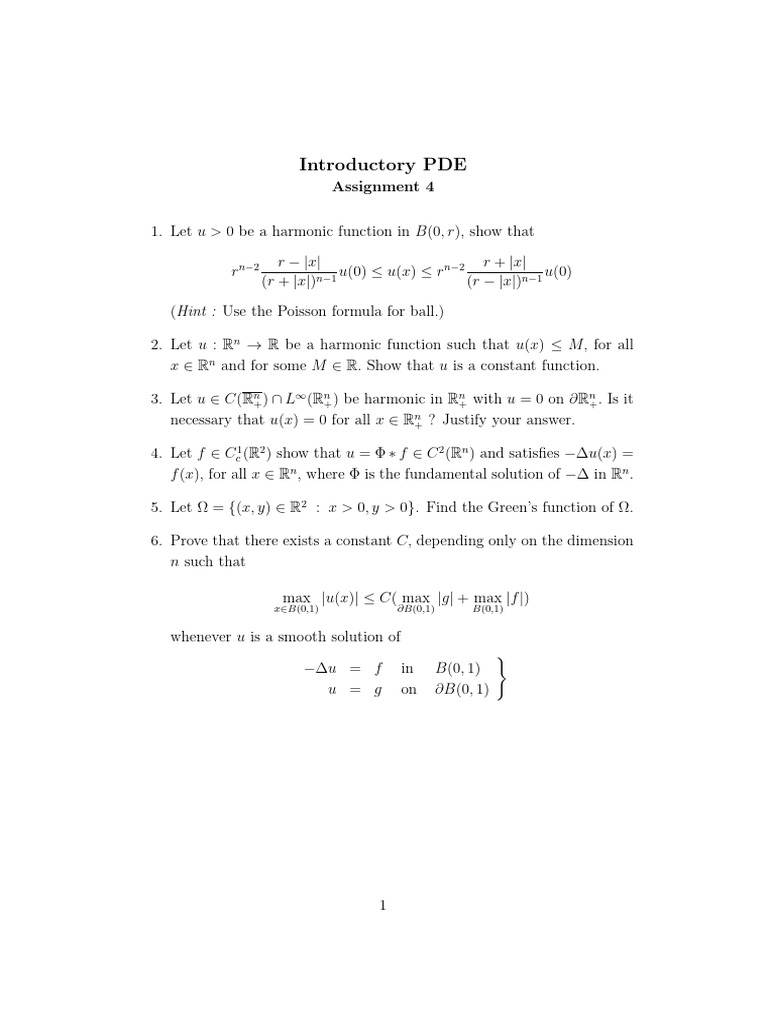 Harmonic Function Properties and Proofs | PDF