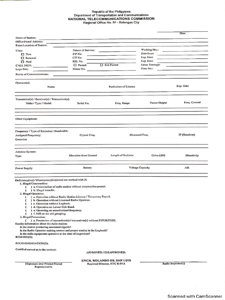 Inspection Form | PDF