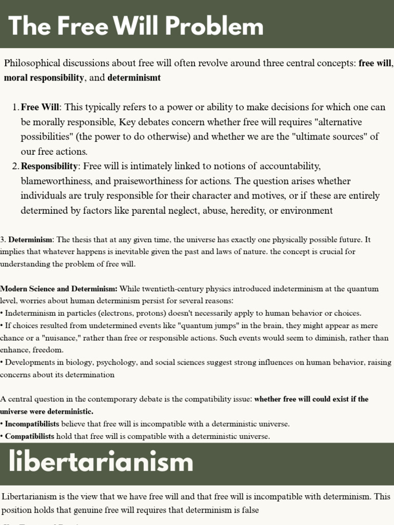 Free Will: Determinism and Responsibility | PDF | Free Will | Determinism