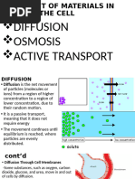 Osmosis, Diffusion & Active Transport Explained | PDF | Osmosis | Chemistry