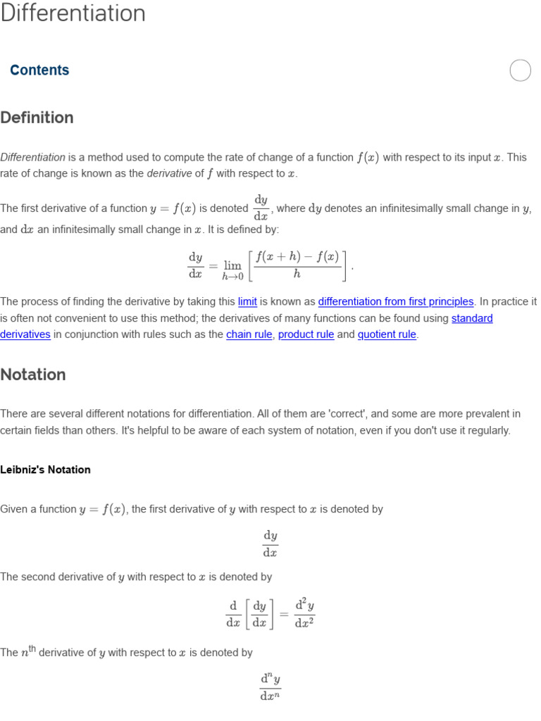 Understanding Differentiation Basics | PDF | Derivative | Differential ...