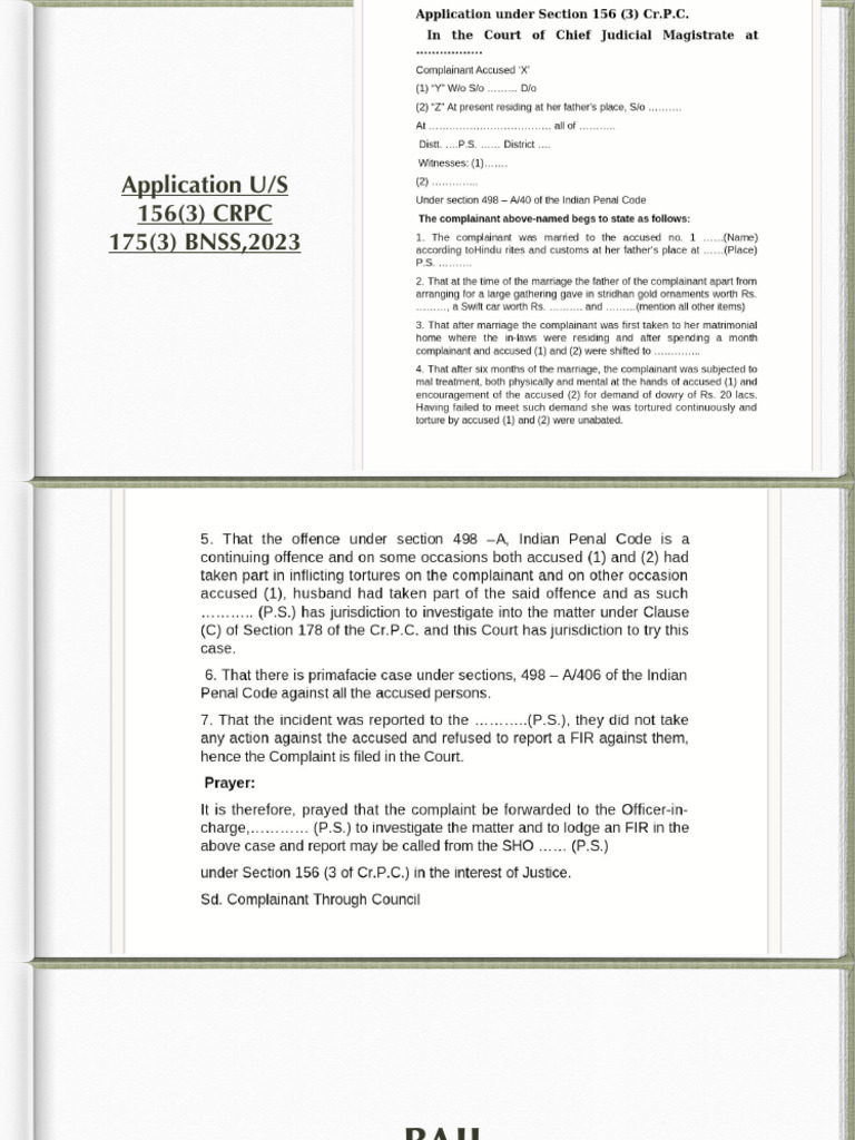 BNSS Bail Application Guidelines | PDF | Bail | Arrest