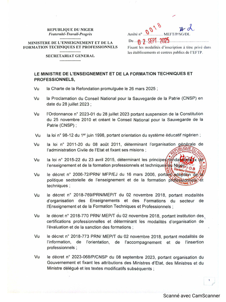 Arrete 018 | PDF