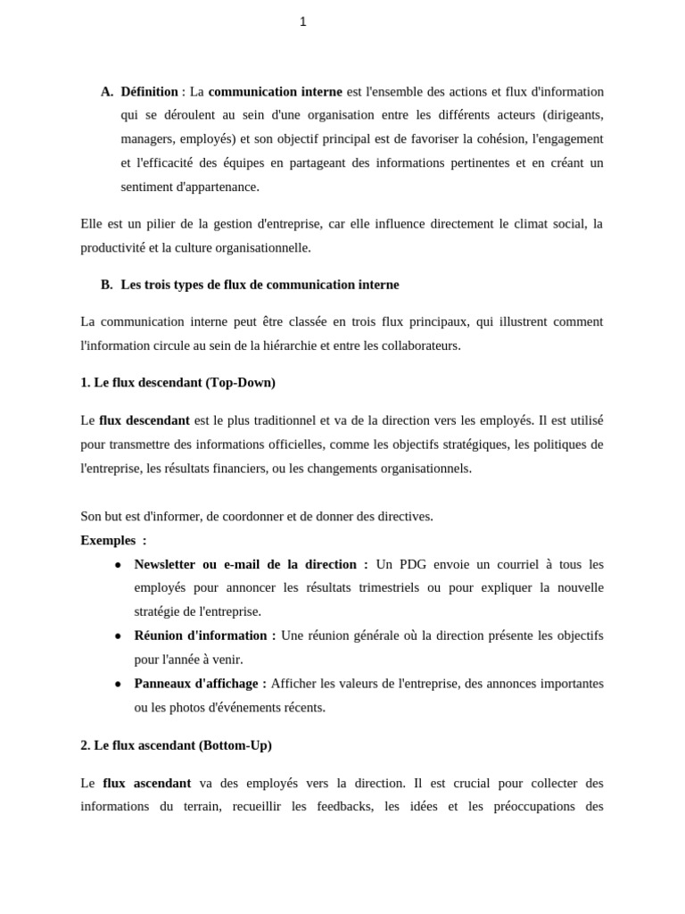 Communication interne : enjeux et types | PDF | Business | Team building