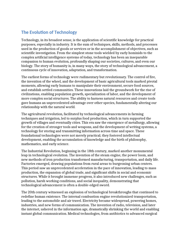 The Journey of Technological Evolution | PDF | Information Age