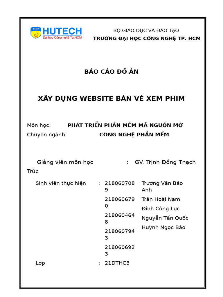 BCDA WebsiteDatVeXemPhim | PDF