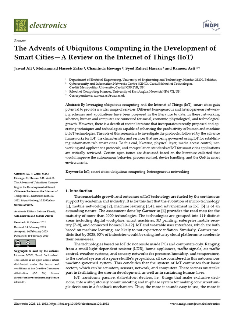 IoT Frameworks for Smart City Development | PDF | Computer Network ...