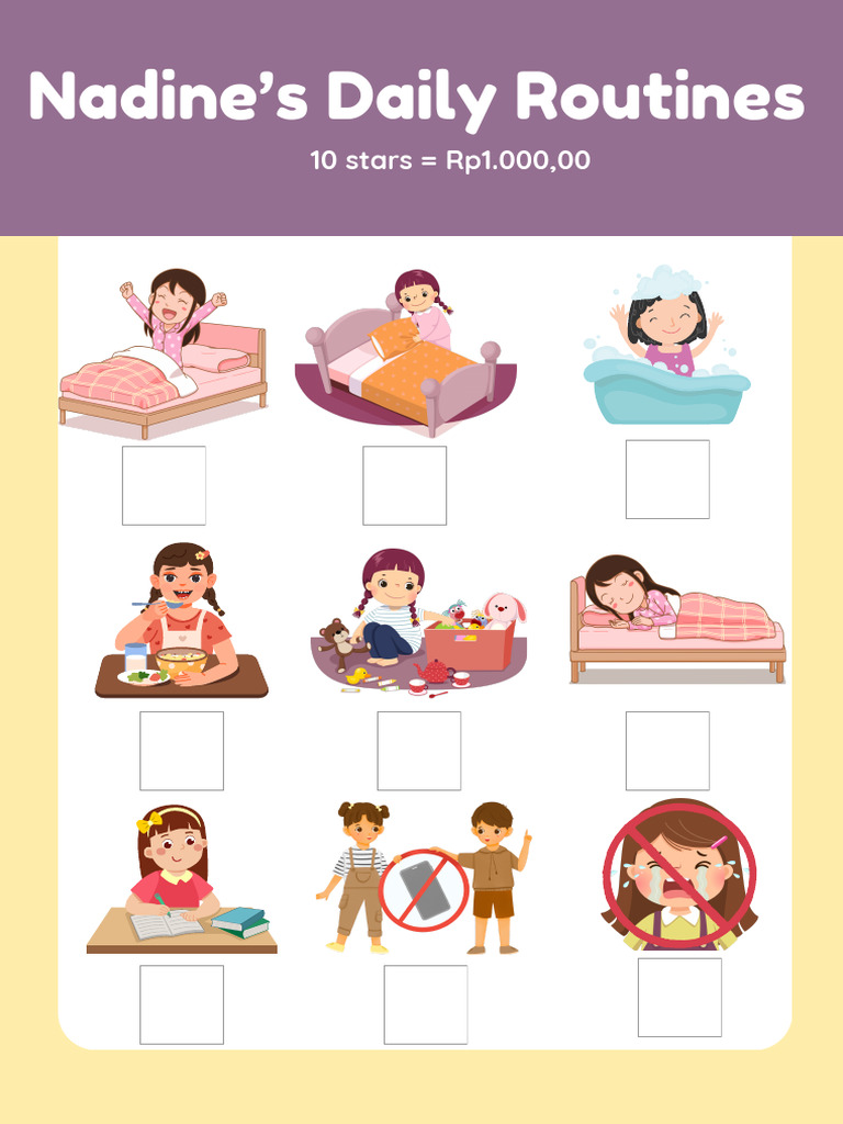 Colourful Illustrative Daily Routines Educational Poster | PDF
