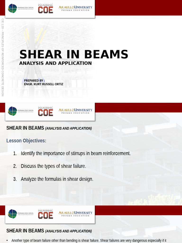 Shear in Beams and Its Application Review | PDF | Beam (Structure ...