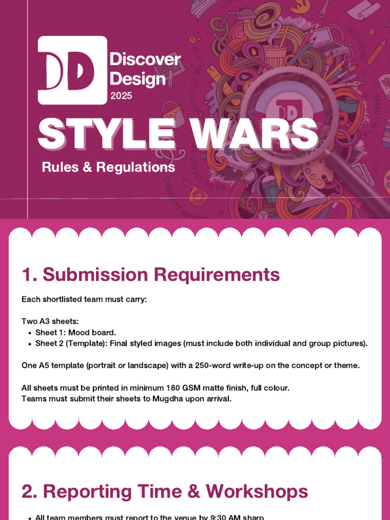 Style Wars 2025: Competition Guidelines | PDF