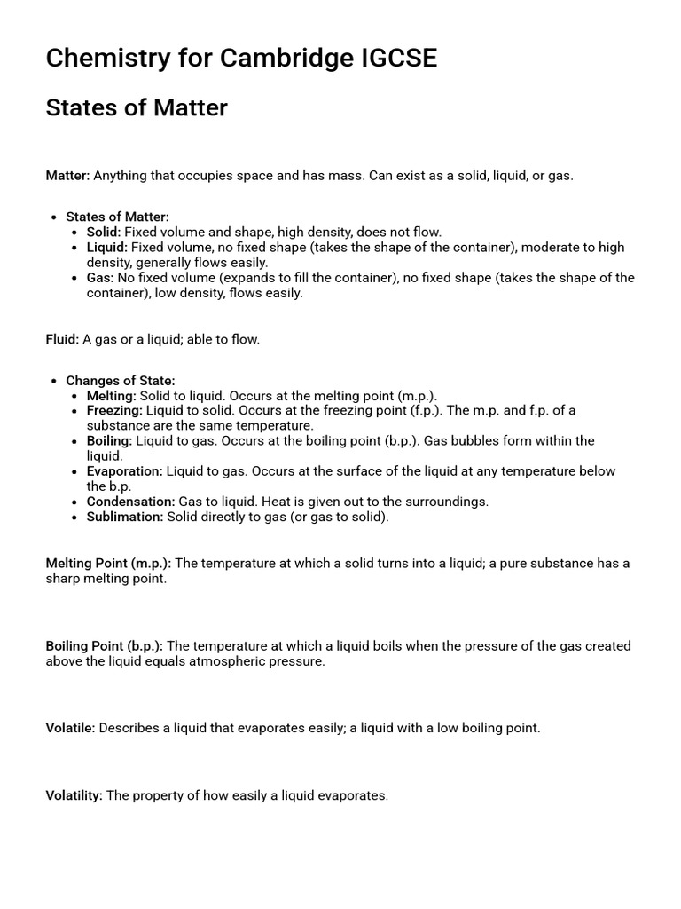 Understanding States of Matter in Chemistry | PDF | Liquids | Solubility