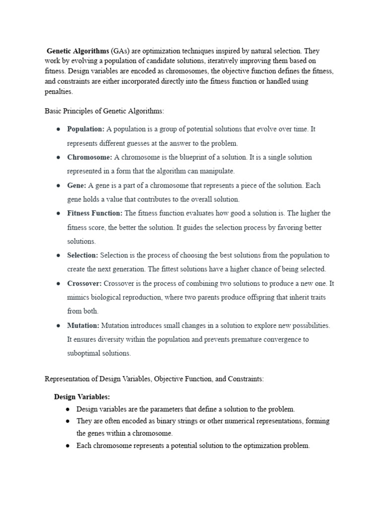 Genetic Algorithms (GAs) | PDF | Genetic Algorithm | Natural Selection