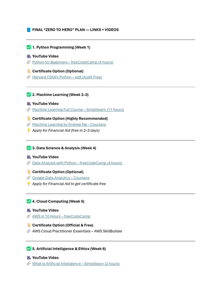 Ai + Cloud Roadmap | PDF
