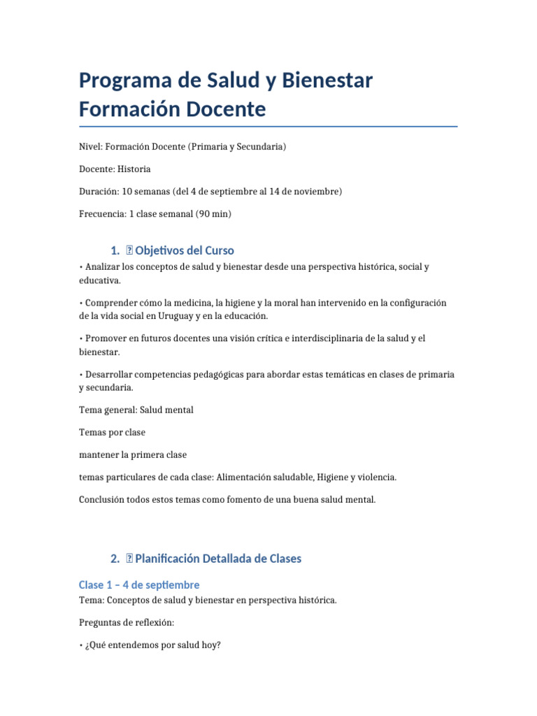 Salud y Bienestar en Formación Docente | PDF | Maestros | Salud mental