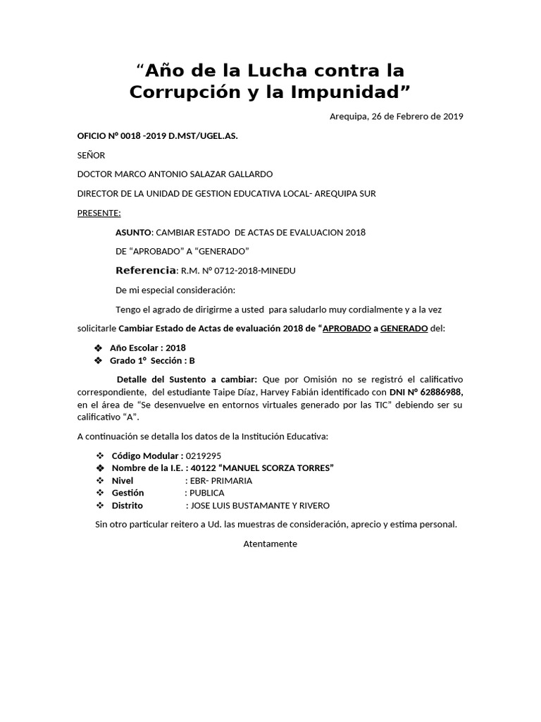 Año de La Lucha Contra La Corrupción y La Impunidad | PDF