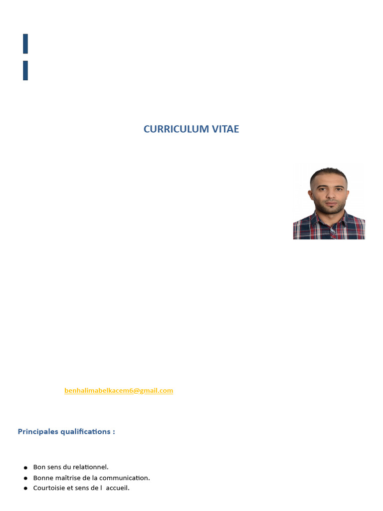 CV de Belkacem Ben Halima - Coordinateur Logistique | PDF ...