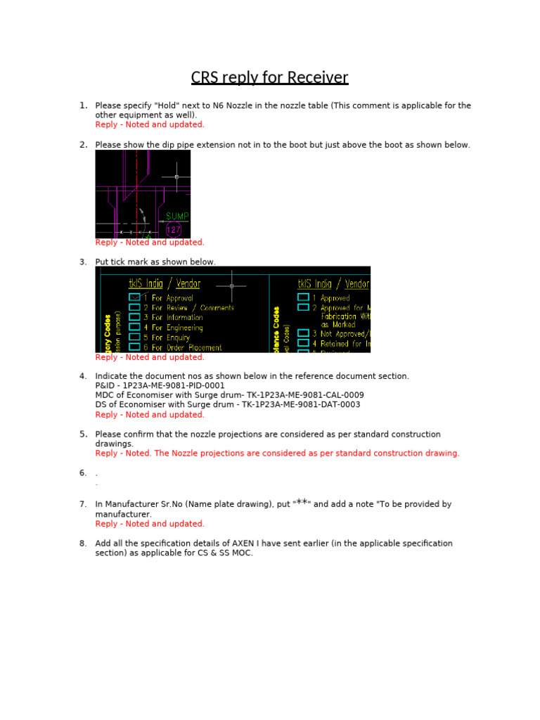 CRS Reply For Receiver | PDF | Steel | Specification (Technical Standard)