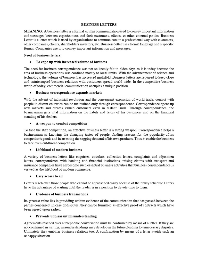 Essential Guide to Business Letters | PDF | Prices | Discounts And ...
