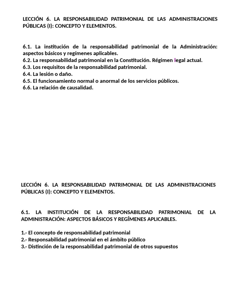 Leccion 6 RPAP 1 2025 | PDF | Daños y perjuicios | Causalidad (Ley)