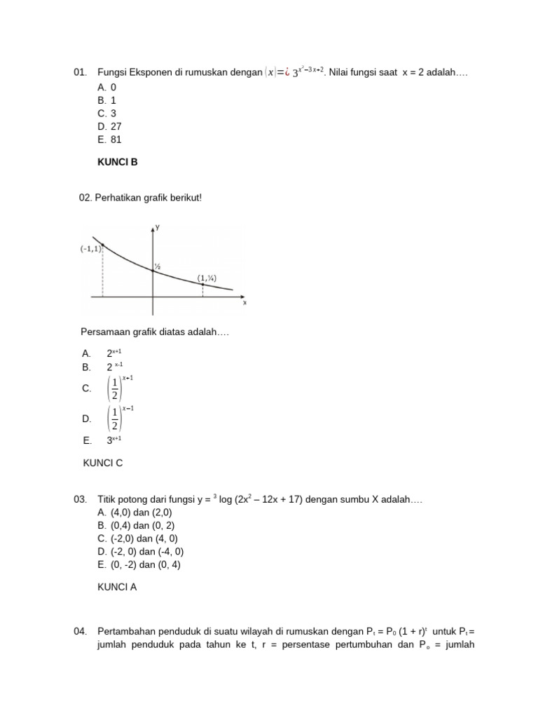 Soal Ujian Matematika dan Solusinya | PDF