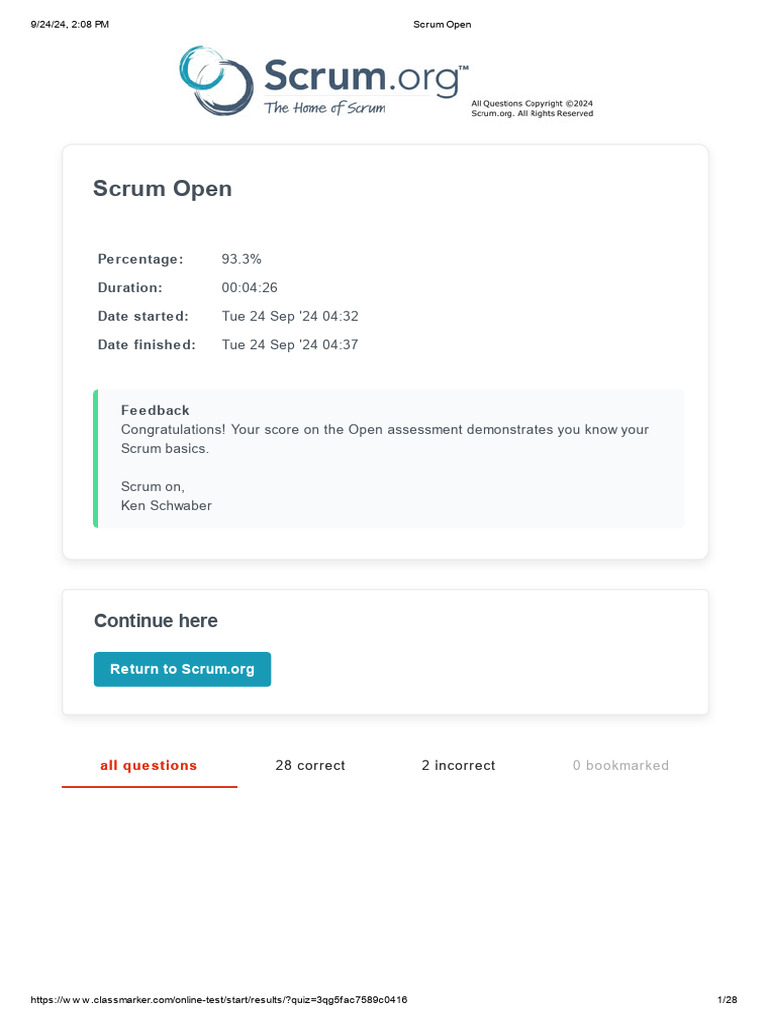 SCrum Test 2 | PDF | Scrum (Software Development) | Software ...