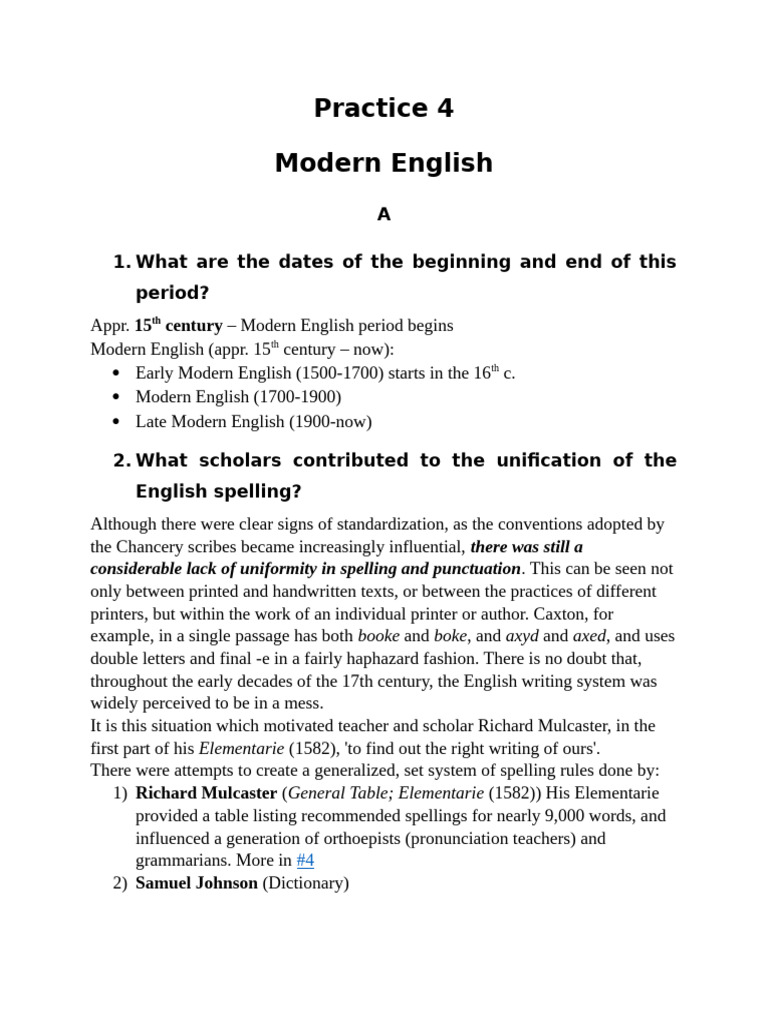 Evolution of Modern English Spelling | PDF | Vowel | Dictionary