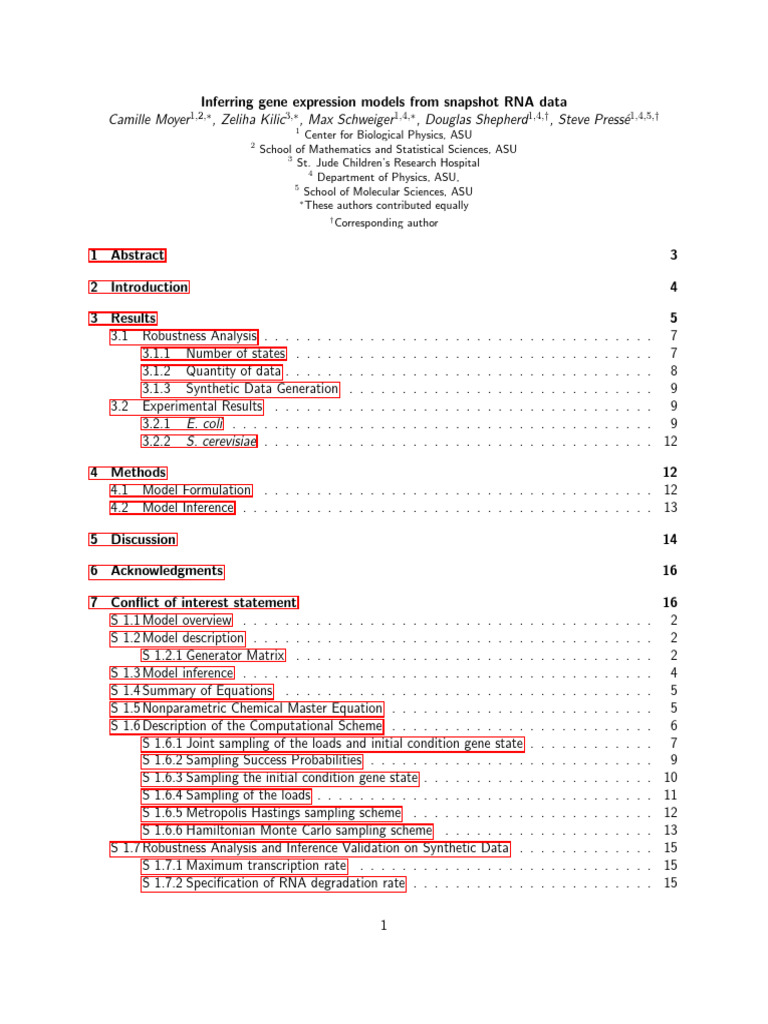 Gene Expression Modeling from RNA Data | PDF | Statistical Inference ...