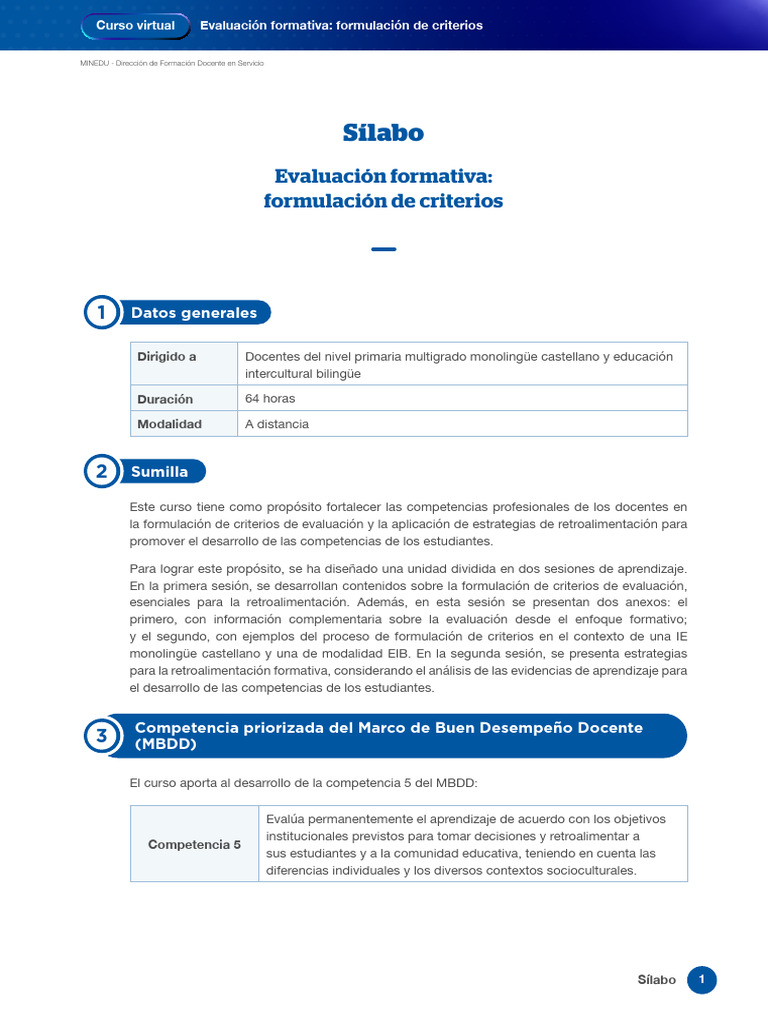Criterios de Evaluación Formativa para Docentes | PDF | Evaluación ...